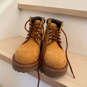Celine Women’s Brown Leather Lace-Up Boots